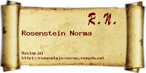 Rosenstein Norma névjegykártya